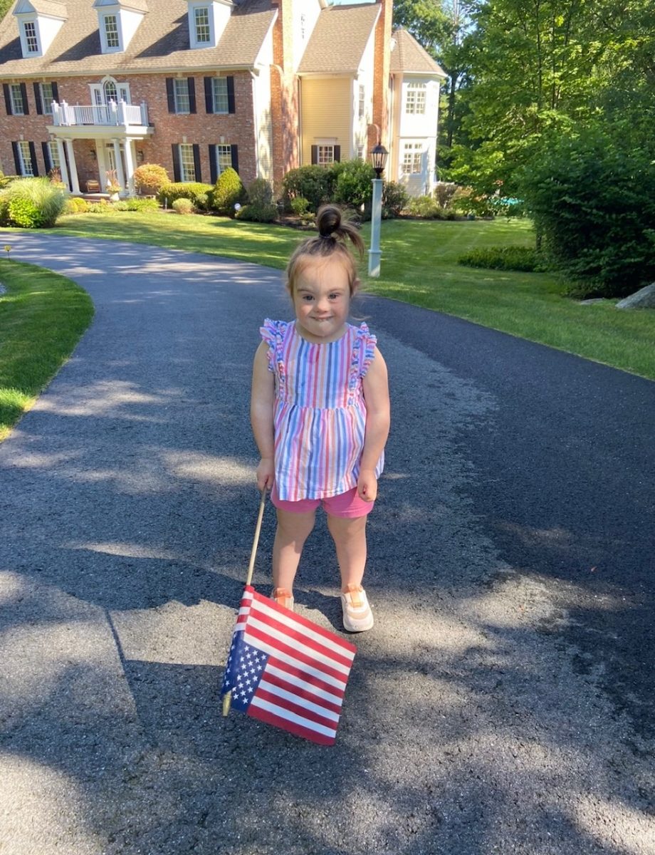 Olivia celebrating her favorite holiday: Fourth of July.
